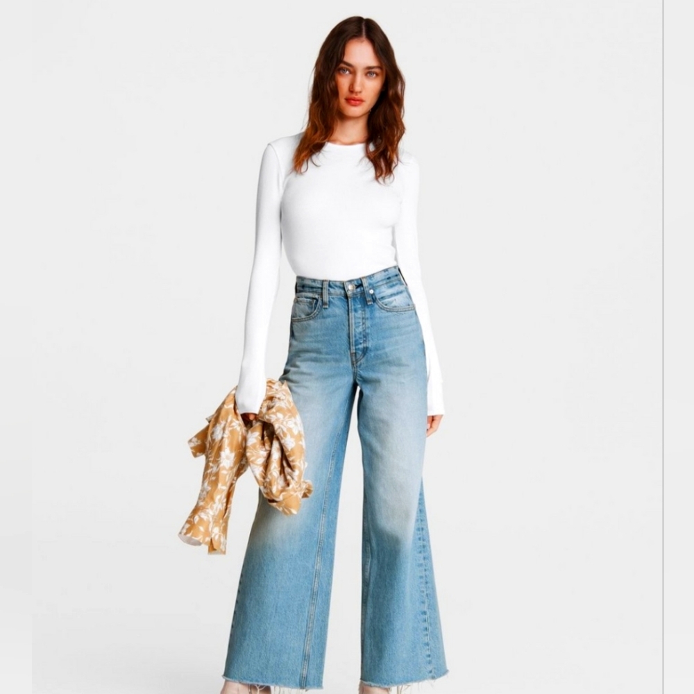 AUTHENTIC RAG & BONE Maya high-rise wide-leg jeans size 24